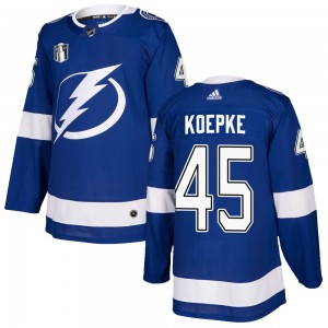 Men's Adidas Tampa Bay Lightning Cole Koepke Blue Home 2022 Stanley Cup Final Jersey - Authentic