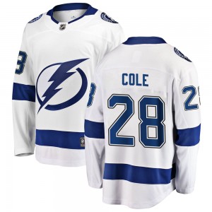 Men's Fanatics Branded Tampa Bay Lightning Ian Cole White Away Jersey - Breakaway