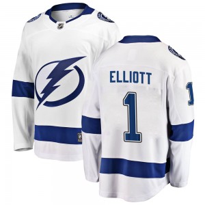 Men's Fanatics Branded Tampa Bay Lightning Brian Elliott White Away Jersey - Breakaway