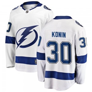 Men's Fanatics Branded Tampa Bay Lightning Kyle Konin White Away Jersey - Breakaway