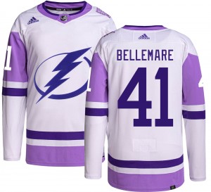 Men's Adidas Tampa Bay Lightning Pierre-Edouard Bellemare Hockey Fights Cancer Jersey - Authentic