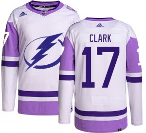 Men's Adidas Tampa Bay Lightning Wendel Clark Hockey Fights Cancer Jersey - Authentic