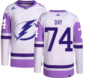 Men's Adidas Tampa Bay Lightning Sean Day Hockey Fights Cancer Jersey - Authentic
