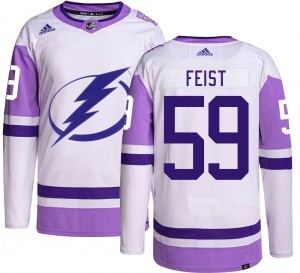 Men's Adidas Tampa Bay Lightning Tyson Feist Hockey Fights Cancer Jersey - Authentic
