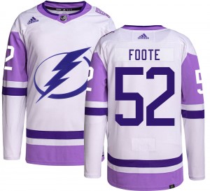 Men's Adidas Tampa Bay Lightning Cal Foote Hockey Fights Cancer Jersey - Authentic