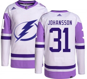 Men's Adidas Tampa Bay Lightning Jonas Johansson Hockey Fights Cancer Jersey - Authentic