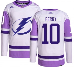 Men's Adidas Tampa Bay Lightning Corey Perry Hockey Fights Cancer Jersey - Authentic