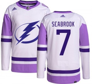 Men's Adidas Tampa Bay Lightning Brent Seabrook Hockey Fights Cancer Jersey - Authentic