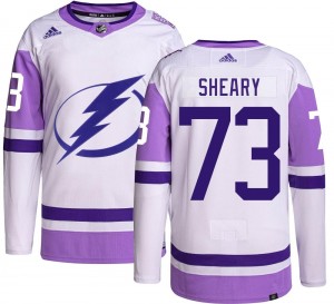 Men's Adidas Tampa Bay Lightning Conor Sheary Hockey Fights Cancer Jersey - Authentic