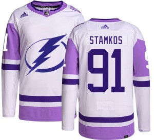 Men's Adidas Tampa Bay Lightning Steven Stamkos Hockey Fights Cancer Jersey - Authentic