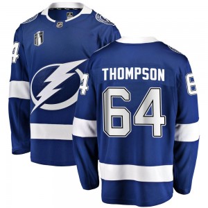 Youth Fanatics Branded Tampa Bay Lightning Jack Thompson Blue Home 2022 Stanley Cup Final Jersey - Breakaway