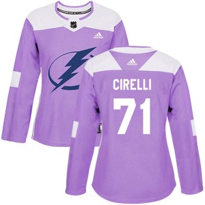 Women's Adidas Tampa Bay Lightning Anthony Cirelli Purple Fights Cancer Practice Jersey - Authentic