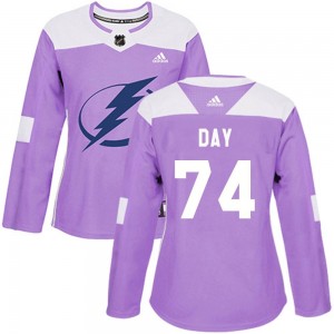 Women's Adidas Tampa Bay Lightning Sean Day Purple Fights Cancer Practice Jersey - Authentic