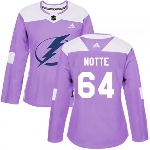 Women's Adidas Tampa Bay Lightning Tyler Motte Purple Fights Cancer Practice Jersey - Authentic