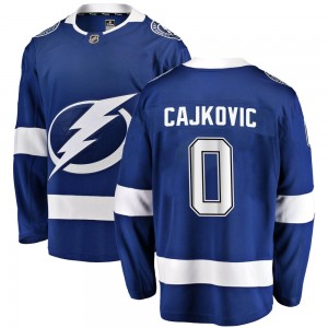 Men's Fanatics Branded Tampa Bay Lightning Maxim Cajkovic Blue Home Jersey - Breakaway