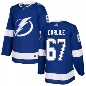 Men's Adidas Tampa Bay Lightning Declan Carlile Blue Home Jersey - Authentic