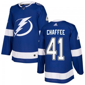Men's Adidas Tampa Bay Lightning Mitchell Chaffee Blue Home Jersey - Authentic
