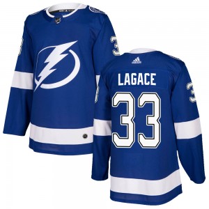 Men's Adidas Tampa Bay Lightning Maxime Lagace Blue Home Jersey - Authentic
