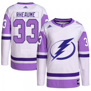 Youth Adidas Tampa Bay Lightning Manon Rheaume White/Purple Hockey Fights Cancer Primegreen Jersey - Authentic