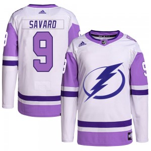 Youth Adidas Tampa Bay Lightning Denis Savard White/Purple Hockey Fights Cancer Primegreen Jersey - Authentic