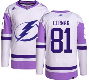 Youth Adidas Tampa Bay Lightning Erik Cernak Hockey Fights Cancer Jersey - Authentic