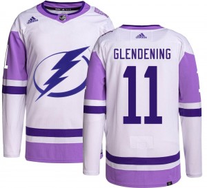 Youth Adidas Tampa Bay Lightning Luke Glendening Hockey Fights Cancer Jersey - Authentic