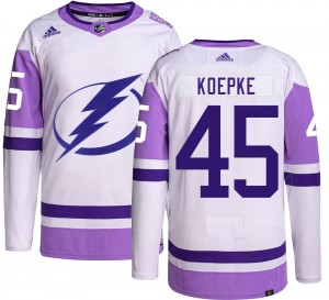 Youth Adidas Tampa Bay Lightning Cole Koepke Hockey Fights Cancer Jersey - Authentic