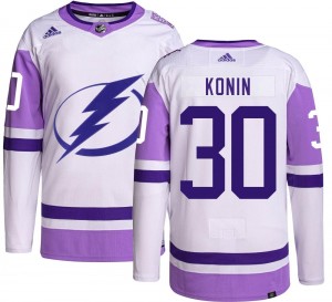 Youth Adidas Tampa Bay Lightning Kyle Konin Hockey Fights Cancer Jersey - Authentic