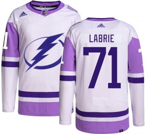 Youth Adidas Tampa Bay Lightning Pierre-Cedric Labrie Hockey Fights Cancer Jersey - Authentic