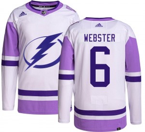 Youth Adidas Tampa Bay Lightning McKade Webster Hockey Fights Cancer Jersey - Authentic
