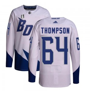 Men's Adidas Tampa Bay Lightning Jack Thompson White 2022 Stadium Series Primegreen 2022 Stanley Cup Final Jersey - Authentic