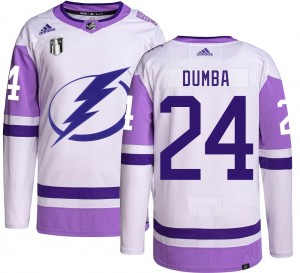 Youth Adidas Tampa Bay Lightning Matt Dumba Hockey Fights Cancer 2022 Stanley Cup Final Jersey - Authentic