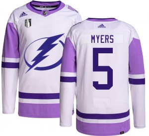 Youth Adidas Tampa Bay Lightning Philippe Myers Hockey Fights Cancer 2022 Stanley Cup Final Jersey - Authentic