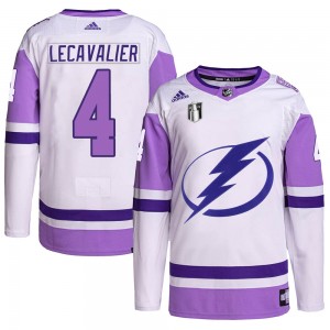 Youth Adidas Tampa Bay Lightning Vincent Lecavalier White/Purple Hockey Fights Cancer Primegreen 2022 Stanley Cup Final Jersey -