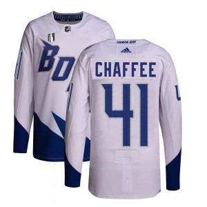 Youth Adidas Tampa Bay Lightning Mitchell Chaffee White 2022 Stadium Series Primegreen 2022 Stanley Cup Final Jersey - Authentic