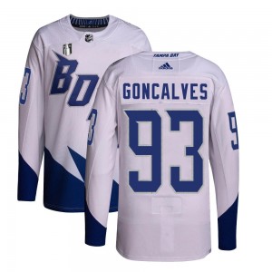 Youth Adidas Tampa Bay Lightning Gage Goncalves White 2022 Stadium Series Primegreen 2022 Stanley Cup Final Jersey - Authentic