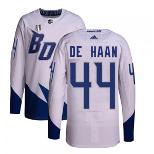 Youth Adidas Tampa Bay Lightning Calvin de Haan White 2022 Stadium Series Primegreen 2022 Stanley Cup Final Jersey - Authentic