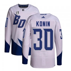 Youth Adidas Tampa Bay Lightning Kyle Konin White 2022 Stadium Series Primegreen 2022 Stanley Cup Final Jersey - Authentic