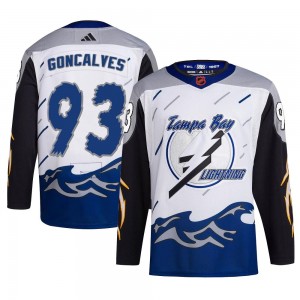 Youth Adidas Tampa Bay Lightning Gage Goncalves White Reverse Retro 2.0 Jersey - Authentic