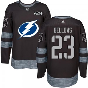 Men's Tampa Bay Lightning Brian Bellows Black 1917-2017 100th Anniversary Jersey - Authentic