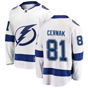 Youth Fanatics Branded Tampa Bay Lightning Erik Cernak White Away Jersey - Breakaway