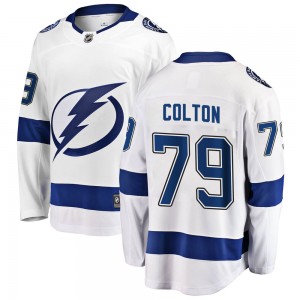 Youth Fanatics Branded Tampa Bay Lightning Ross Colton White Away Jersey - Breakaway