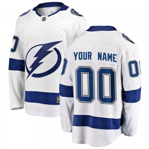 Youth Fanatics Branded Tampa Bay Lightning Custom White Custom Away Jersey - Breakaway