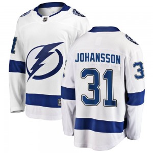 Youth Fanatics Branded Tampa Bay Lightning Jonas Johansson White Away Jersey - Breakaway