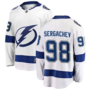 Youth Fanatics Branded Tampa Bay Lightning Mikhail Sergachev White Away Jersey - Breakaway