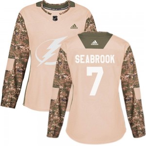 Women's Adidas Tampa Bay Lightning Brent Seabrook Camo Veterans Day Practice Jersey - Authentic