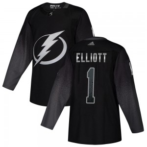 Men's Adidas Tampa Bay Lightning Brian Elliott Black Alternate Jersey - Authentic