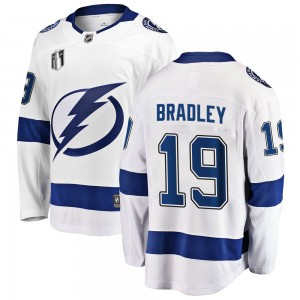 Men's Fanatics Branded Tampa Bay Lightning Brian Bradley White Away 2022 Stanley Cup Final Jersey - Breakaway