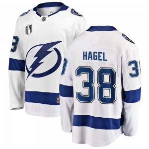 Men's Fanatics Branded Tampa Bay Lightning Brandon Hagel White Away 2022 Stanley Cup Final Jersey - Breakaway