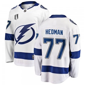 Men's Fanatics Branded Tampa Bay Lightning Victor Hedman White Away 2022 Stanley Cup Final Jersey - Breakaway